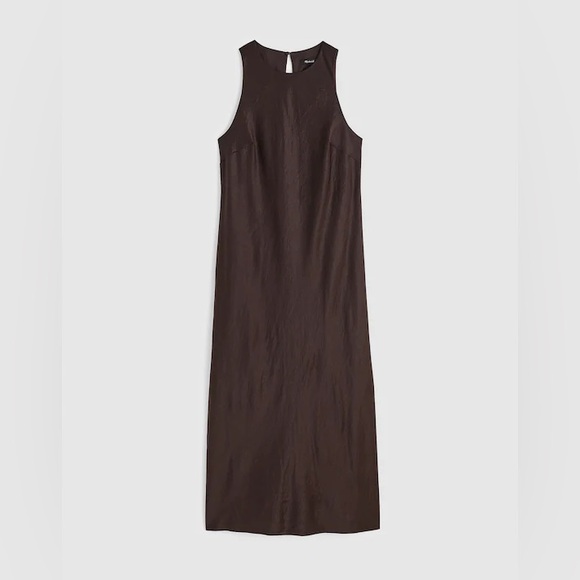 NWT Madewell Chocolate Brown Petite Sleeveless Midi Dress - Picture 6 of 10